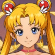 Usagi in a golden ball gown