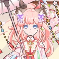 Pink haired anime girl with umbrella