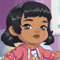 Adorable toddler girl in purple shirt