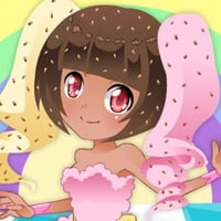 Cute anime girl with ice cream hair