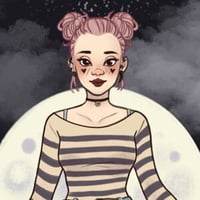 Girl with pink hair and hoodie