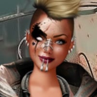 Cool chick with short blonde mohawk