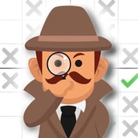 A detective with a looking glass