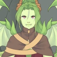 Green colored dragon lady