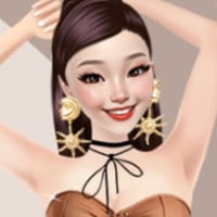 Chic runway model in florals