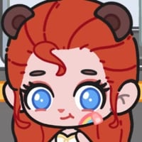 Cute chibi redhead with a rainbow sticker