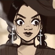 Spooky beautiful witch girl