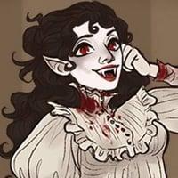 Beautiful female vampire smiling