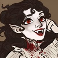 Beautiful female vampire smiling