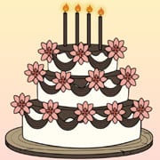 Three tier cake with chocolate icing