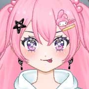 Cute anime idol dancing and posing