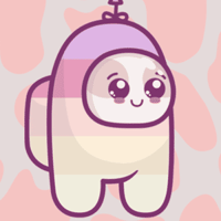 Adorable pastel Among Us character