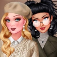 Two friends in the light academia aesthetic