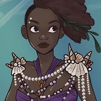 Graceful Black mermaid under water