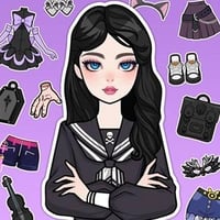 Spooky beautiful witch girl