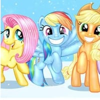 My Little Ponies frolicking in the snow!