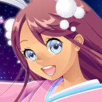 Cute anime girl with rabbit ears