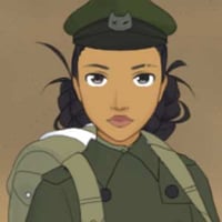 Girl going into battle