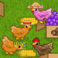Adorable pixel chickens