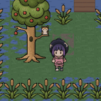 Chibi witch in a desolate landscape