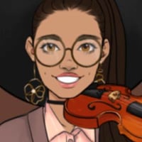 Cute girl playing violin