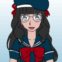 Black haired student in Japanese uniform