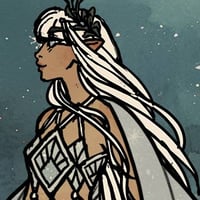 Epic Snow Queen with flowing blonde hair