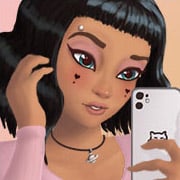 Cute e-girl in pinks and pastels