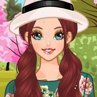 Redhead in at the park in a hat