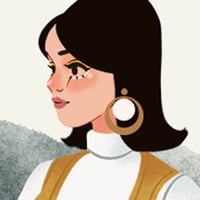 Sixties girl with yellow make up