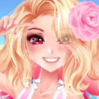 Cute anime girl with blonde hair