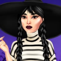 Wednesday Addams in striped shirt