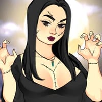 Gothic curvy girl at Halloween