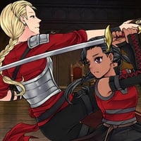 Two fierce female warriors