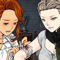 Handsome vampire man and beautiful vampire female