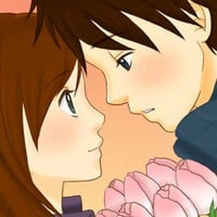 Cute anime couple kissing