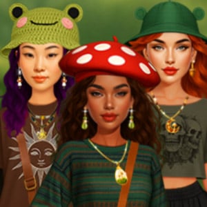 Three girls in adorable nature inspired outfits