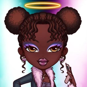 Cute Bratz doll with afro puffs