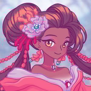 Pastel anime mermaid girl with flowing hair and coral accessories underwater fantasy scene