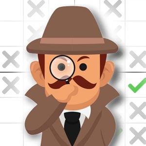 A detective with a looking glass