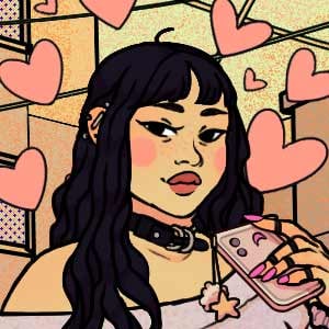 Plus size e-girl with edgy bangs