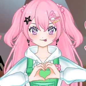 Cute anime idol dancing and posing