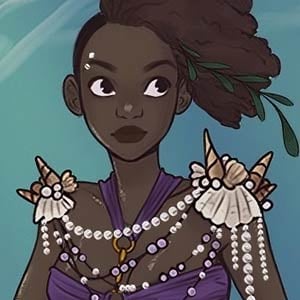 Graceful Black mermaid under water