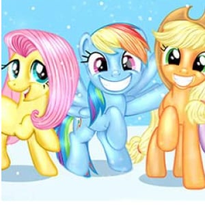 My Little Ponies frolicking in the snow!