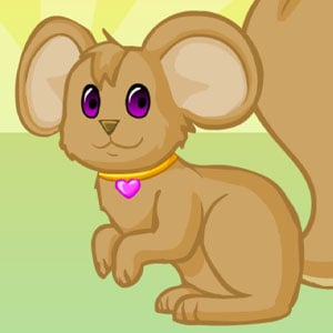 Brown fantasy pet with mouse ears and squirrel body