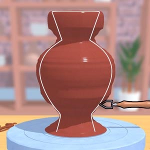 Clay vase spinning on the potter's wheel