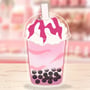 Design your own pink & pretty boba! Bubble tea cup with pink swirls