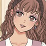 Cute anime cottagecore girl with braided hairstyles, flowers, glasses and pastel outfits in cozy kitchen and woodland settings