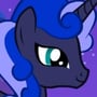 Princess Luna with blue hair