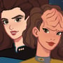 Dress up two femme characters from Star Trek! B'Elanna Torres and Deanna Troi from Star Trek